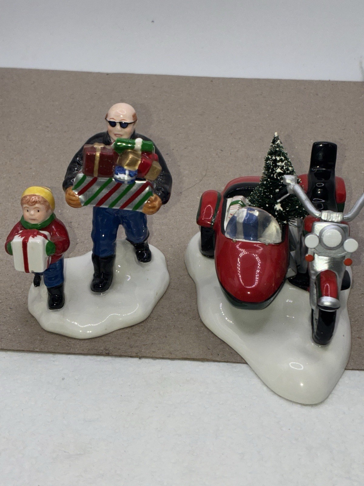 Dept. 56 Snow Village A Harley-Davidson Holiday #54898 Set of 2 Ceramic Figures