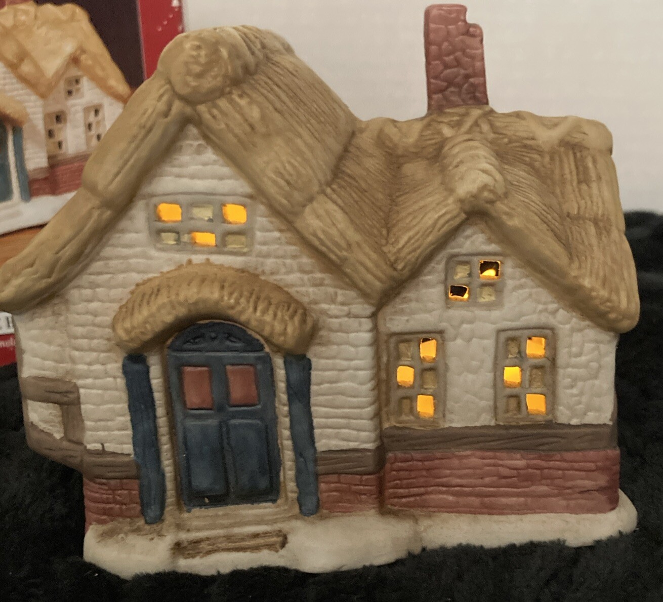 Holiday Time Porcelain Bisque House Candleholder