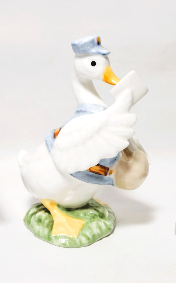 1986 Enesco Porcelain Figurine Mail Carrier The Mailman Goose
