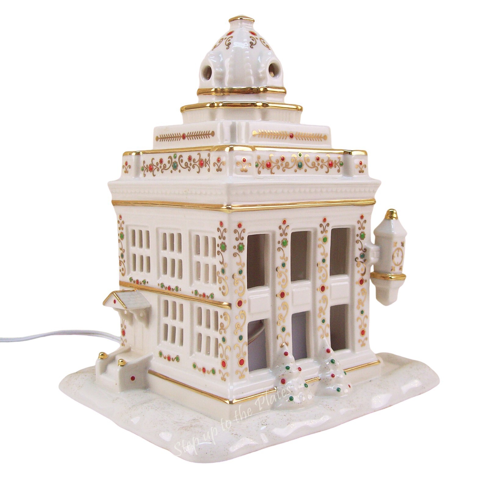 Lenox China Mistletoe Park BANK 2008 Village Treasures for Xmas Anywhere Light