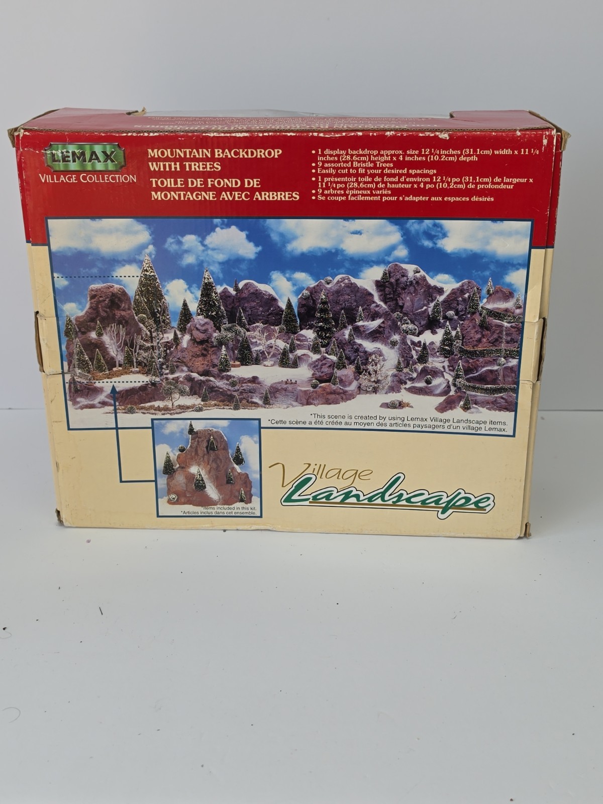 Lemax Christmas Village Medium 12×11″ Mountain Backdrop With Trees 1998 Read