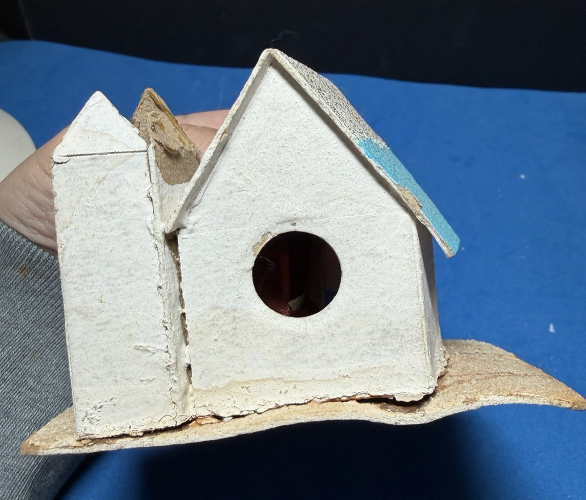 Vtg 1950s Mini Putz Houses JAPAN Christmas Village Cardboard Mica Trees Lot of 5