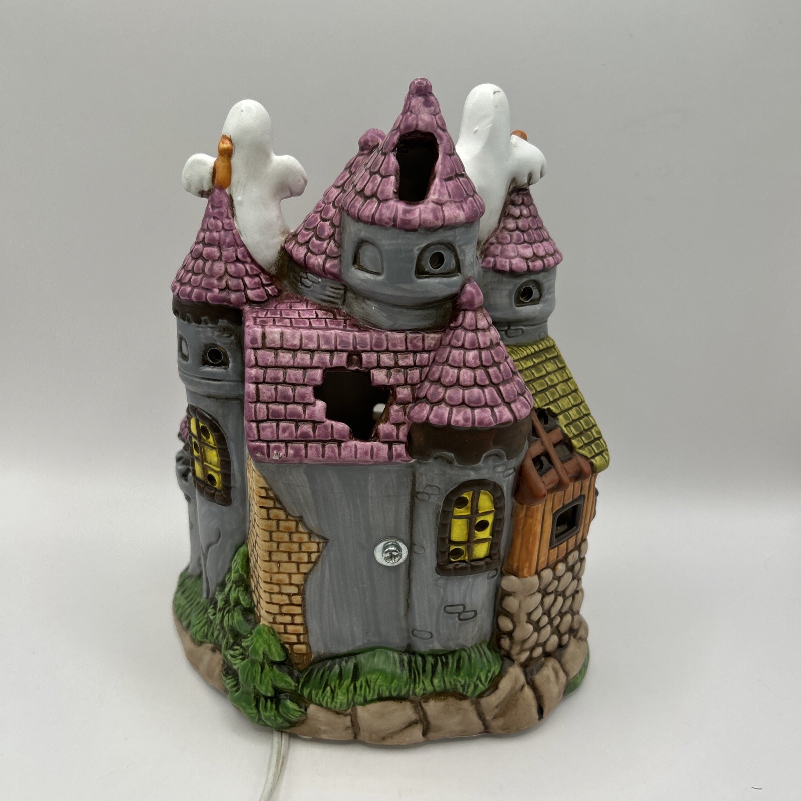 1989 Colonial Village Lefton China Haunted Castle Byron Wood Halloween Vintage