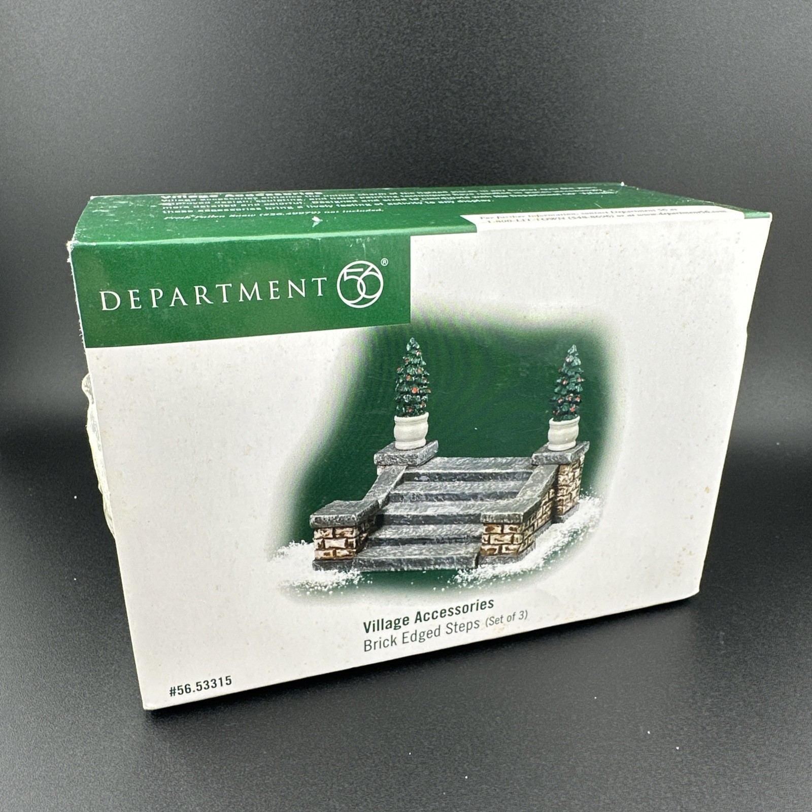 Dept 56 56 53315 Village Accessories Brick Edged Steps EX/Box