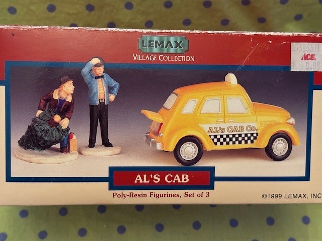 Lemax 1999 Village Collection Al’s Cab Christmas Set of 3 Figures NOS #93301