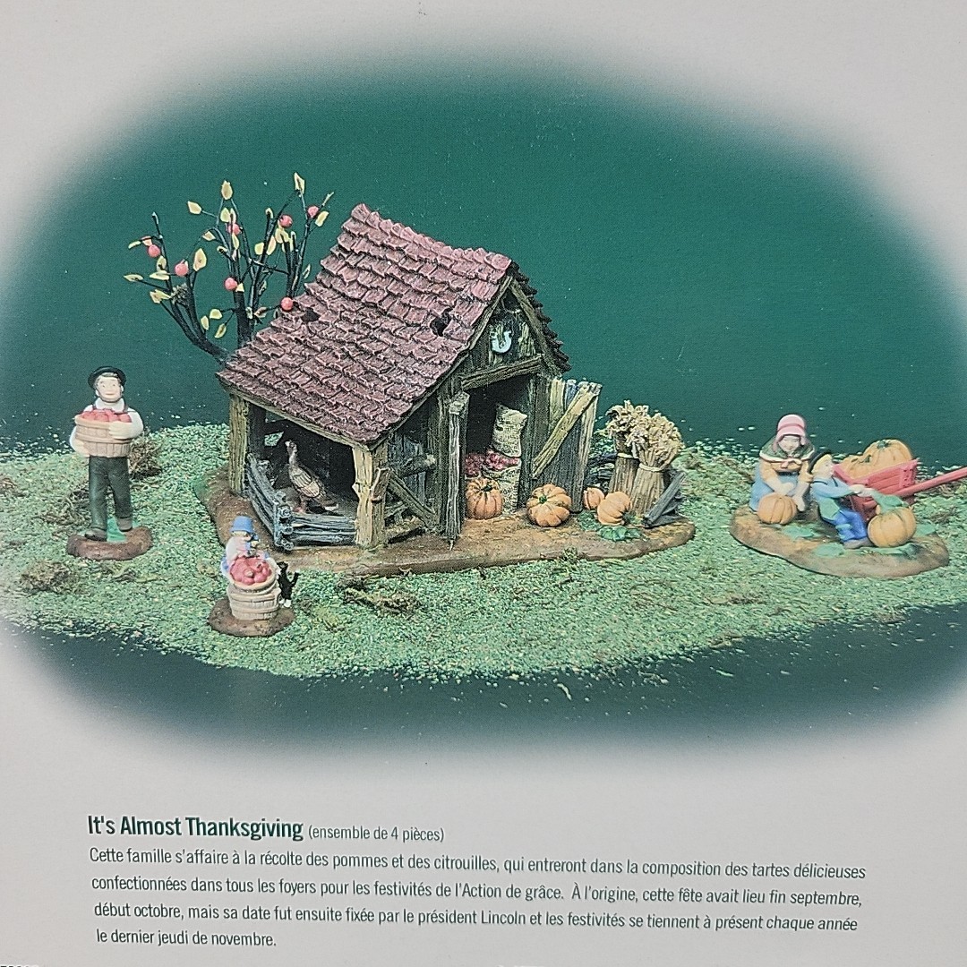 Dept 56 It’s Almost Thanksgiving 4 Piece Set New England Village House Scene