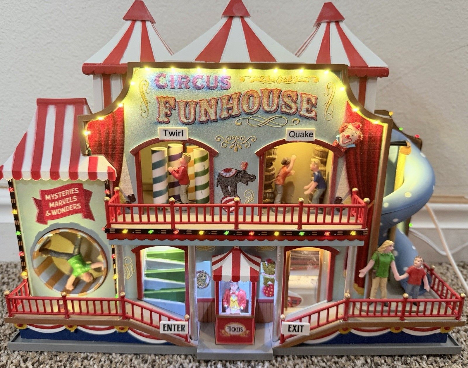 NIB Lemax Circus Funhouse Holiday Village Carnival Animated With Sound READ
