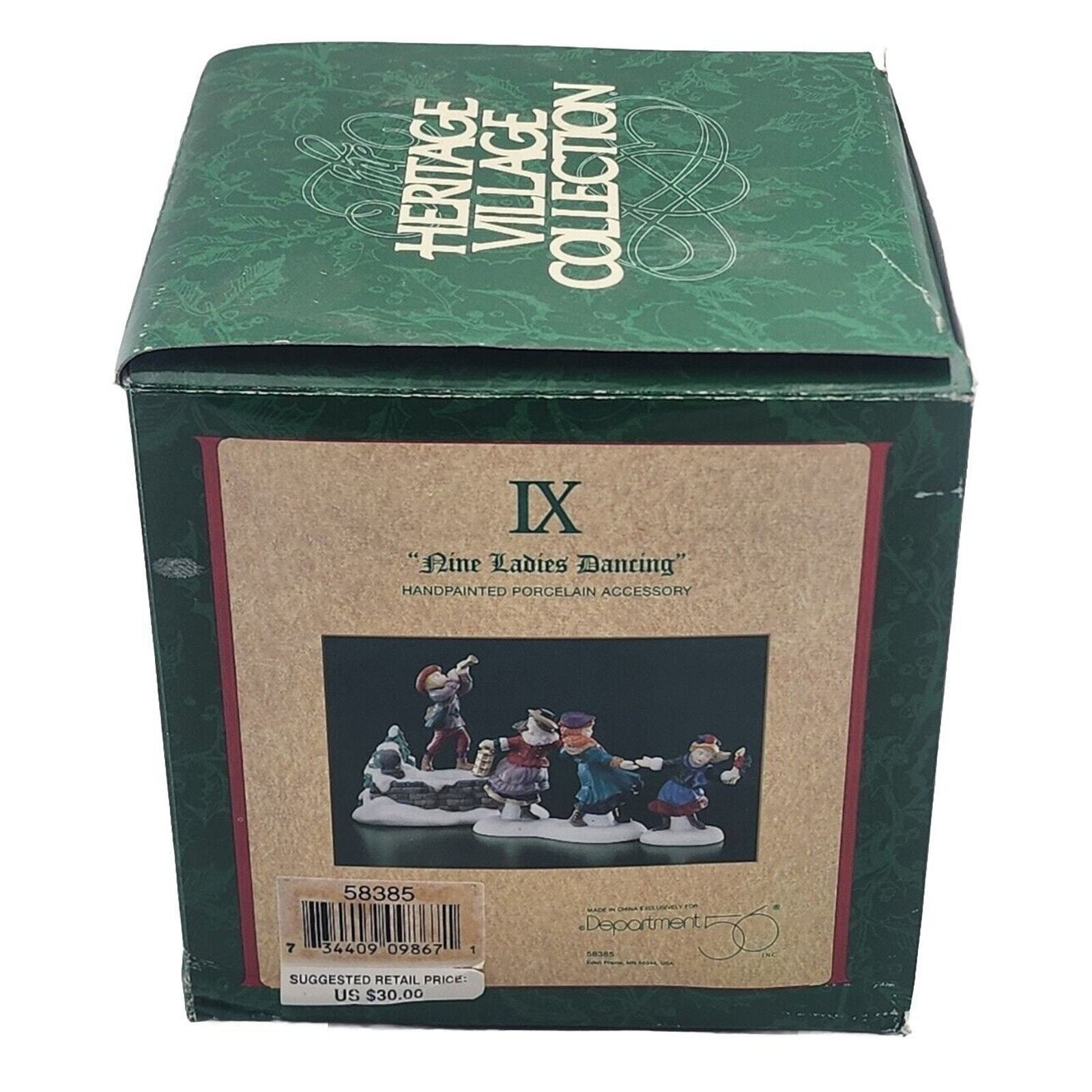 Dept 56 IX Nine Ladies Dancing Twelve Days of Dickens Village 58385 VTG 1997 Box