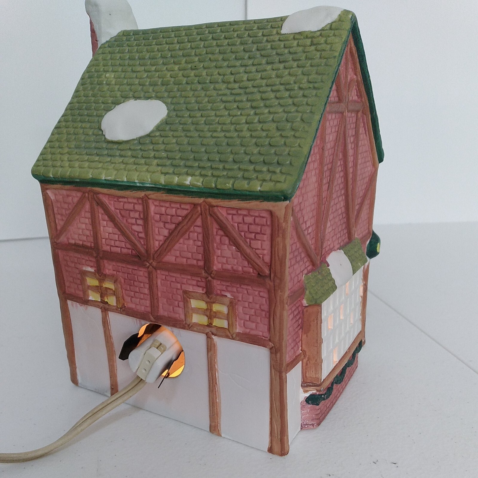 Rex Lee 1990 Lighted Christmas Village Building Toy Shop WORKS Home Decor