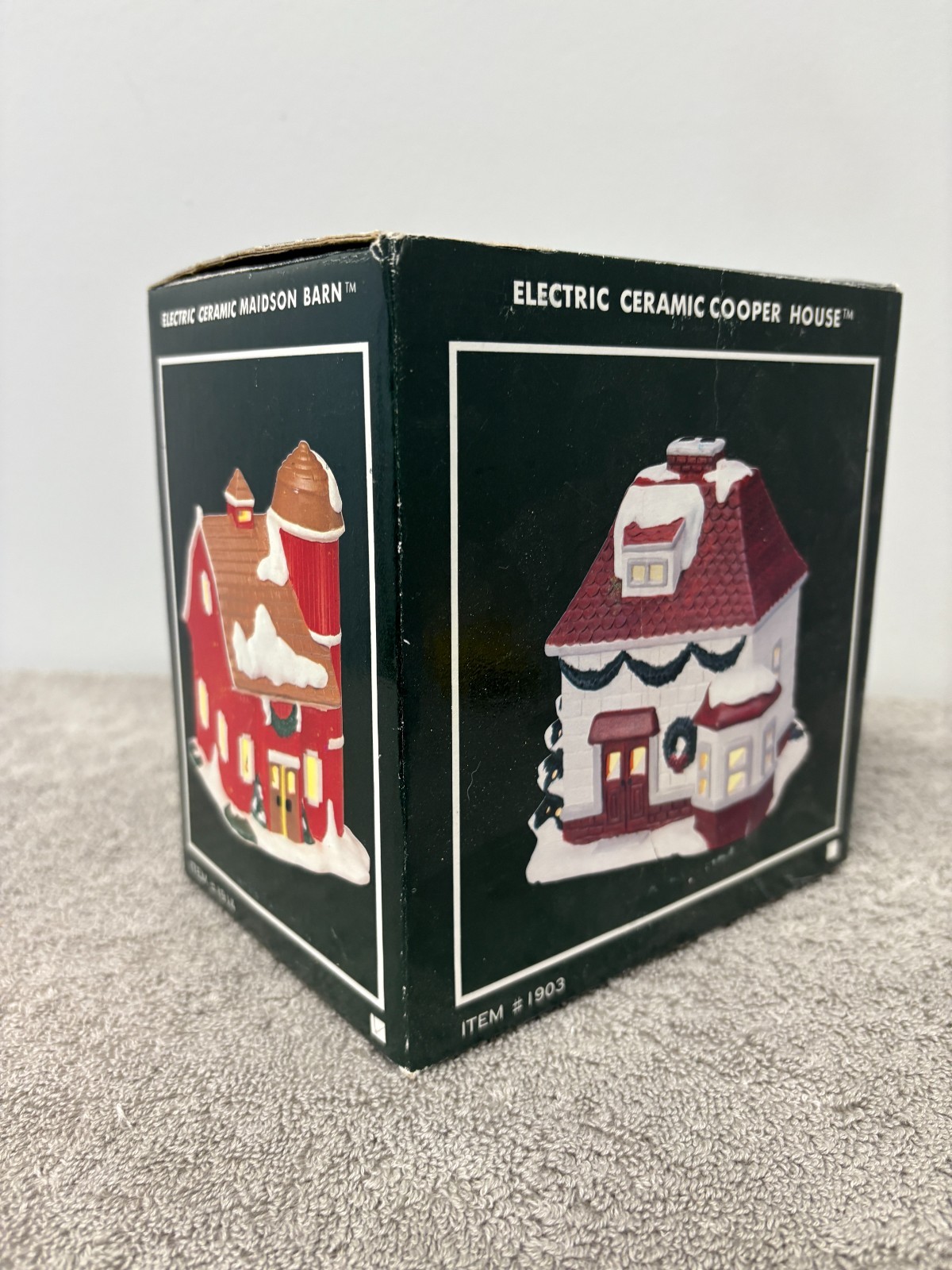 Pacific Rim Electric Ceramic Madison Barn w/box & Light Cord. #1914