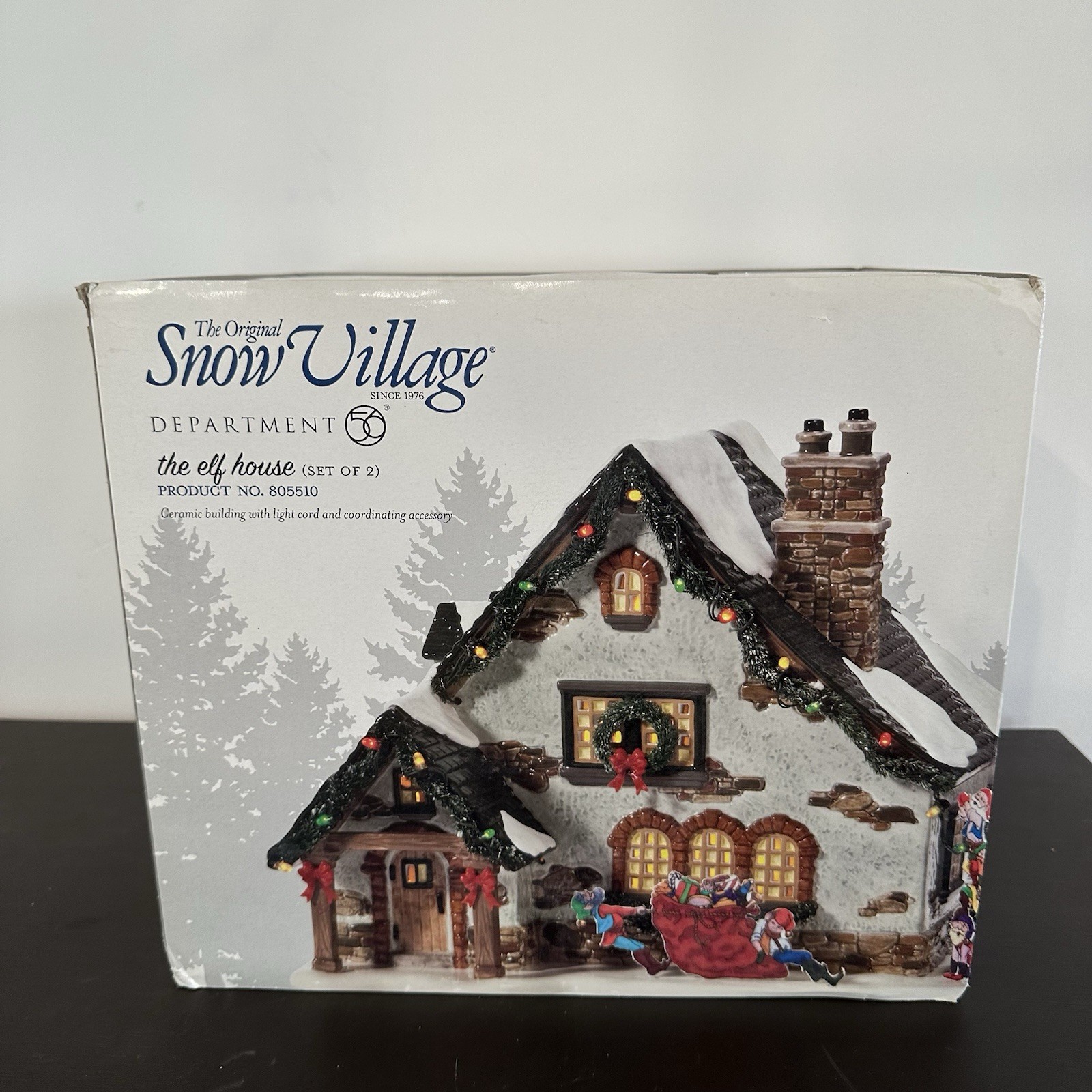 Department 56 Snow Village The Elf House Lit Building 805510 RARE New