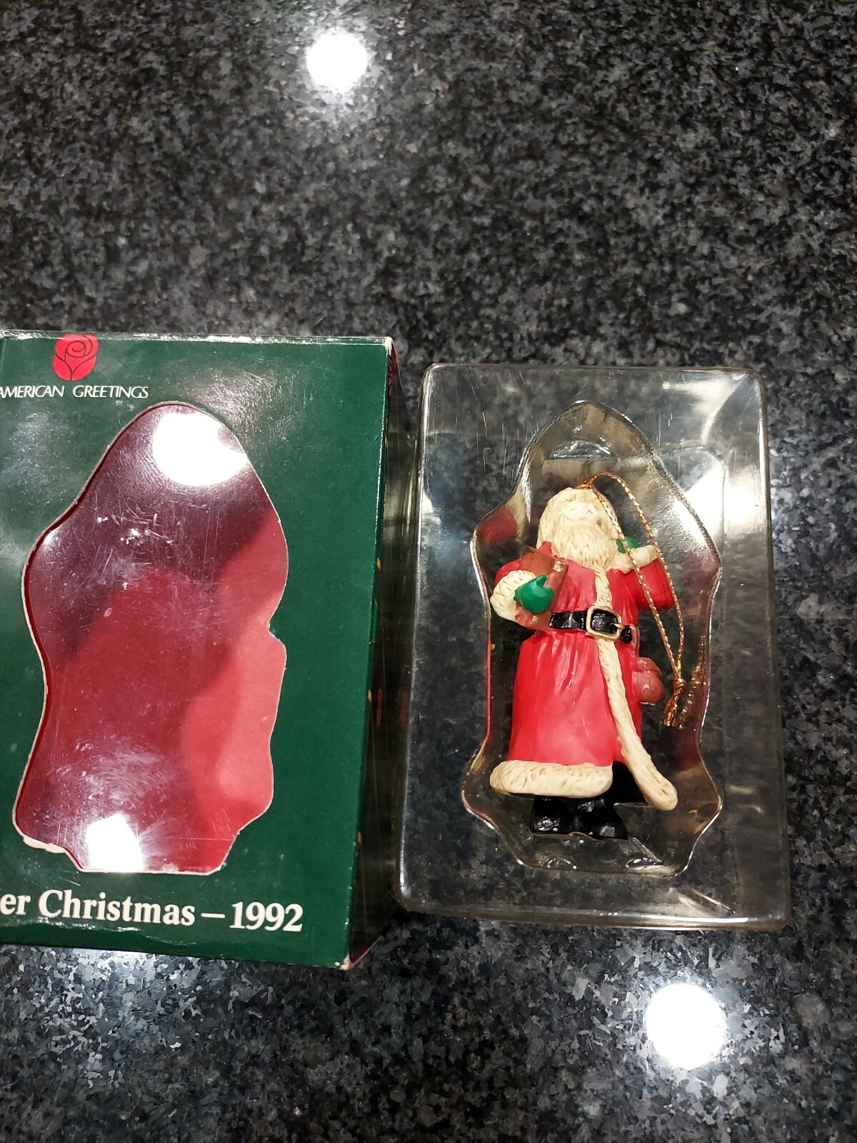 Vntg.Santa Ornament Father Christmas 1992 Ceramic American Greetings NIB