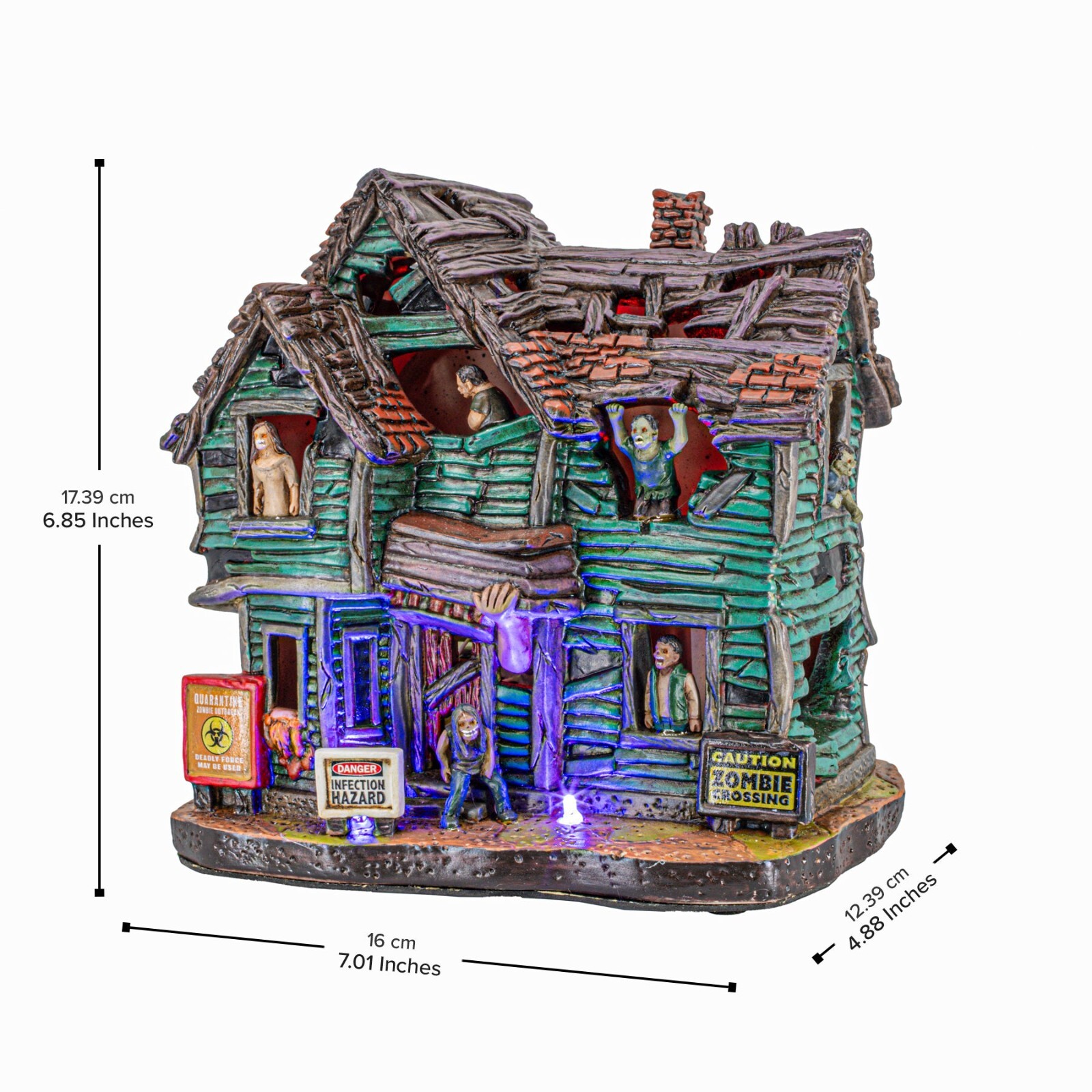 FG Square – Flesh Eater’s Refuge Zombie Theme Halloween Village 7″ x 5″ x 7″