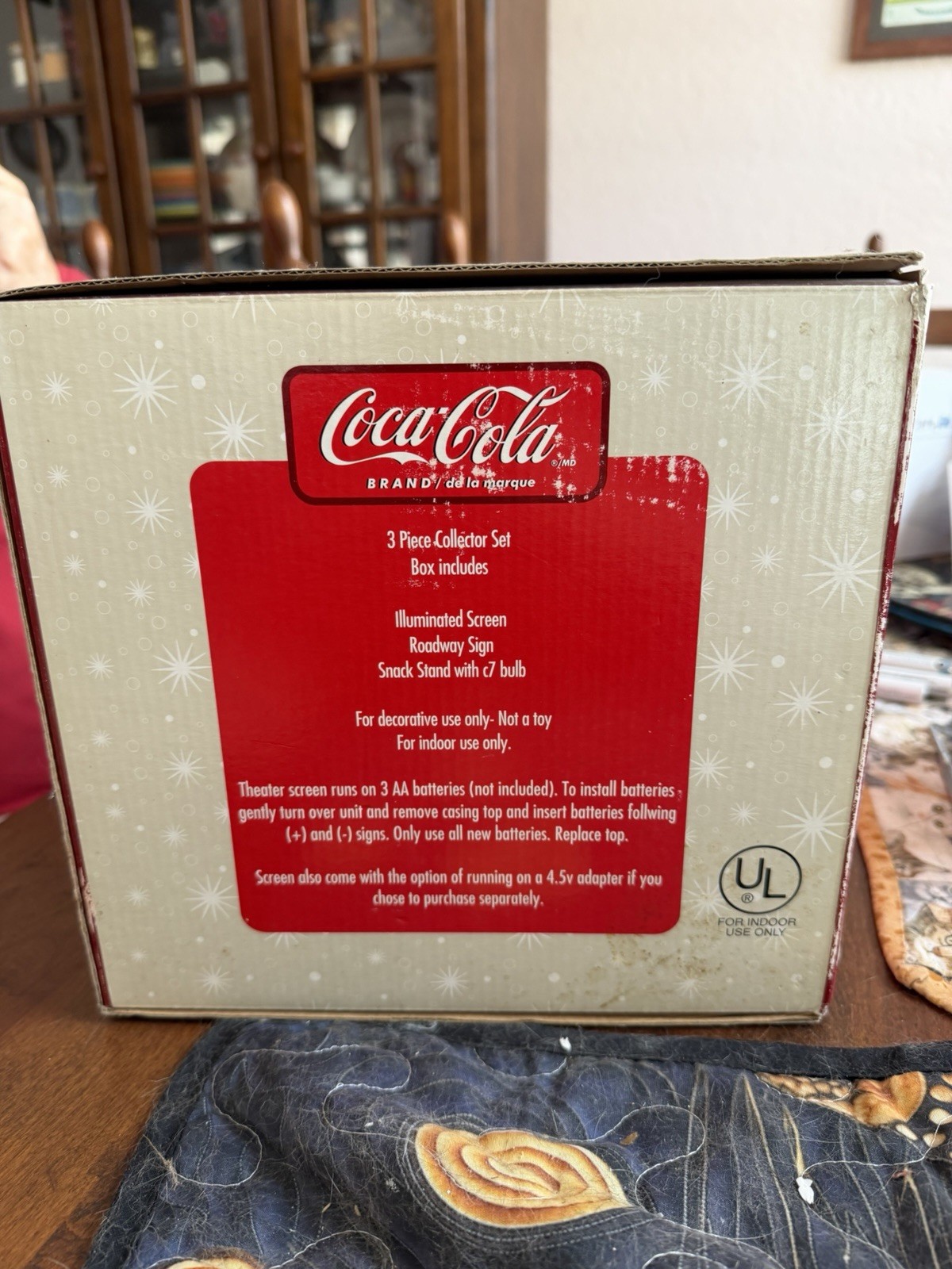 Coca-Cola Town Square Moonlight Drive-In 3pc Lighted Village Set w/Box