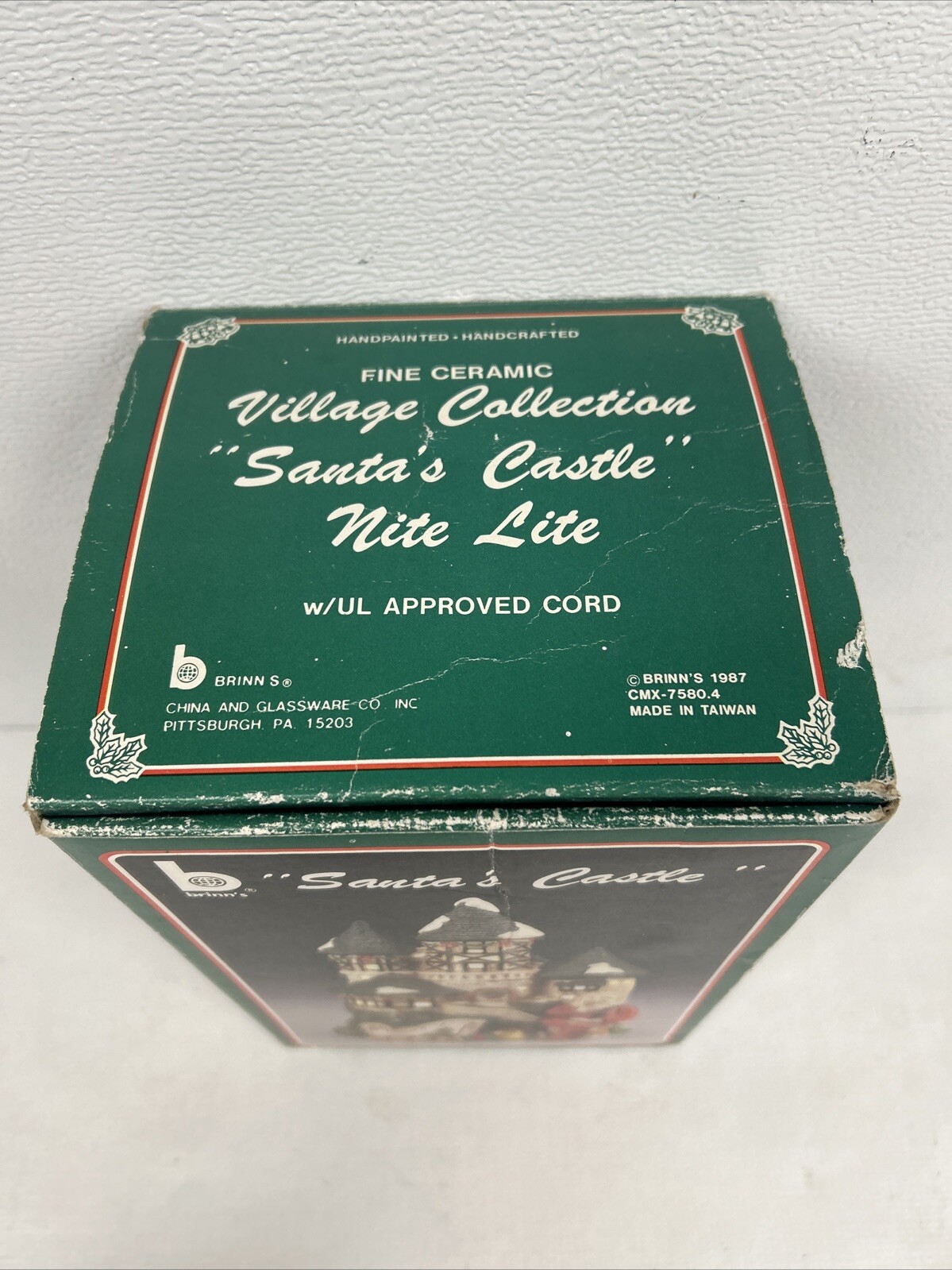 Brinn’s Ceramic Village Collection “Santa’s Castle” Nite Lite Tested Good 1987