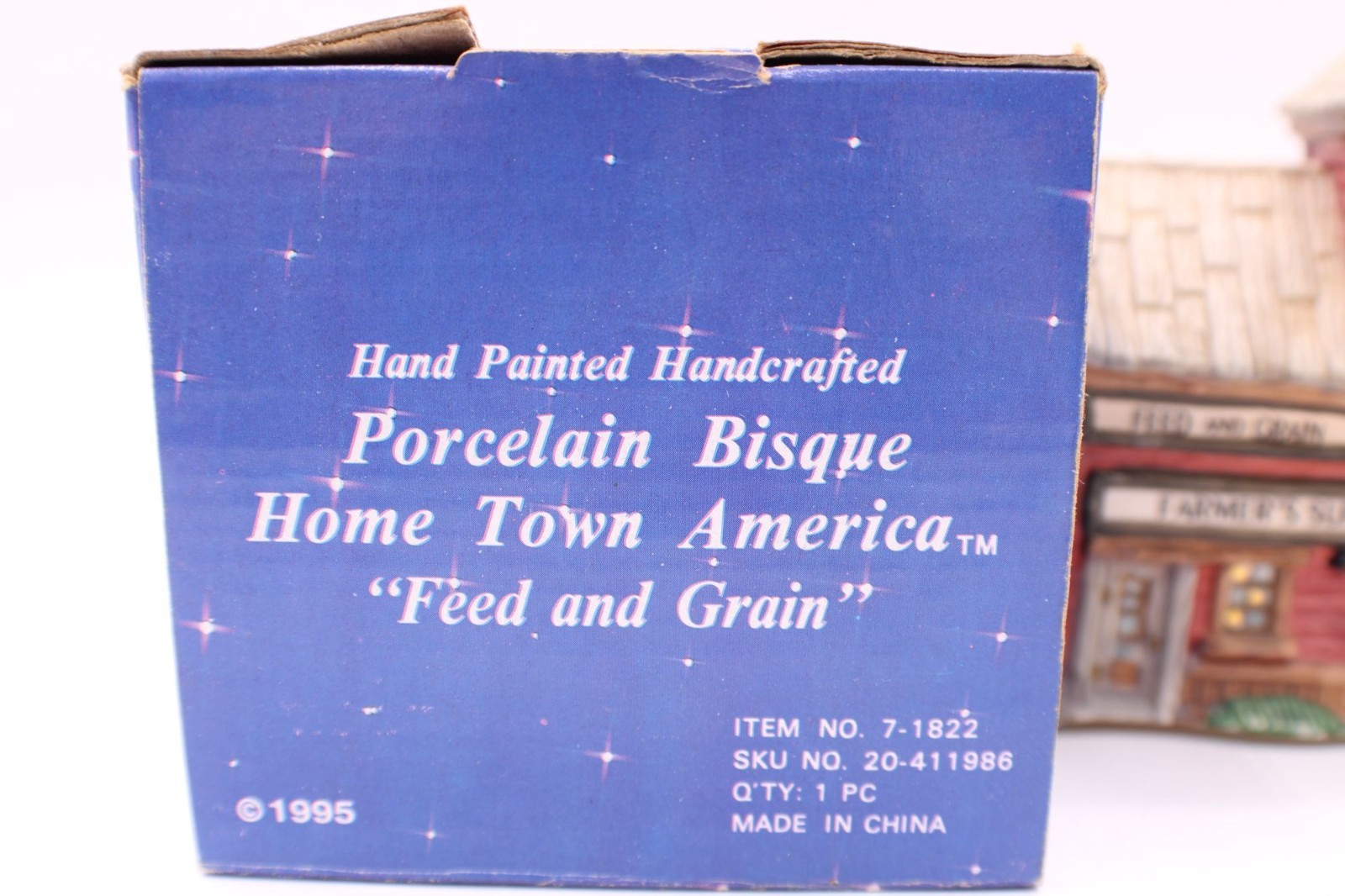 Handcrafted Porcelain Farmers Supply Feed and Grain Light-Up Season Village 1995