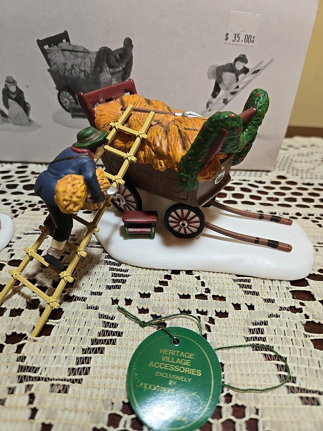 Department 56 Heritage Village Thatchers Set of 3 Straw Hay Cart Autumn #5829-7