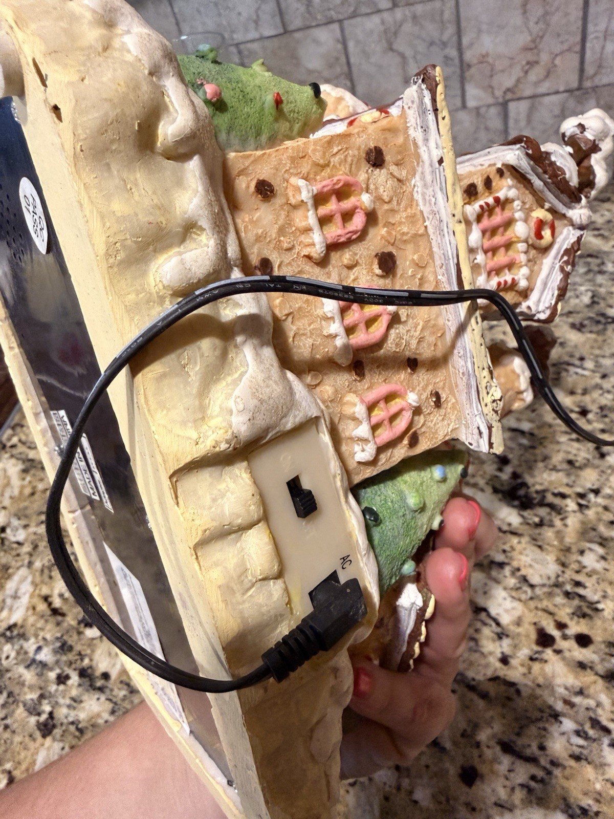 RARE Animated Candy Factory Gum Drop Ginger Bread House Store Christmas Village
