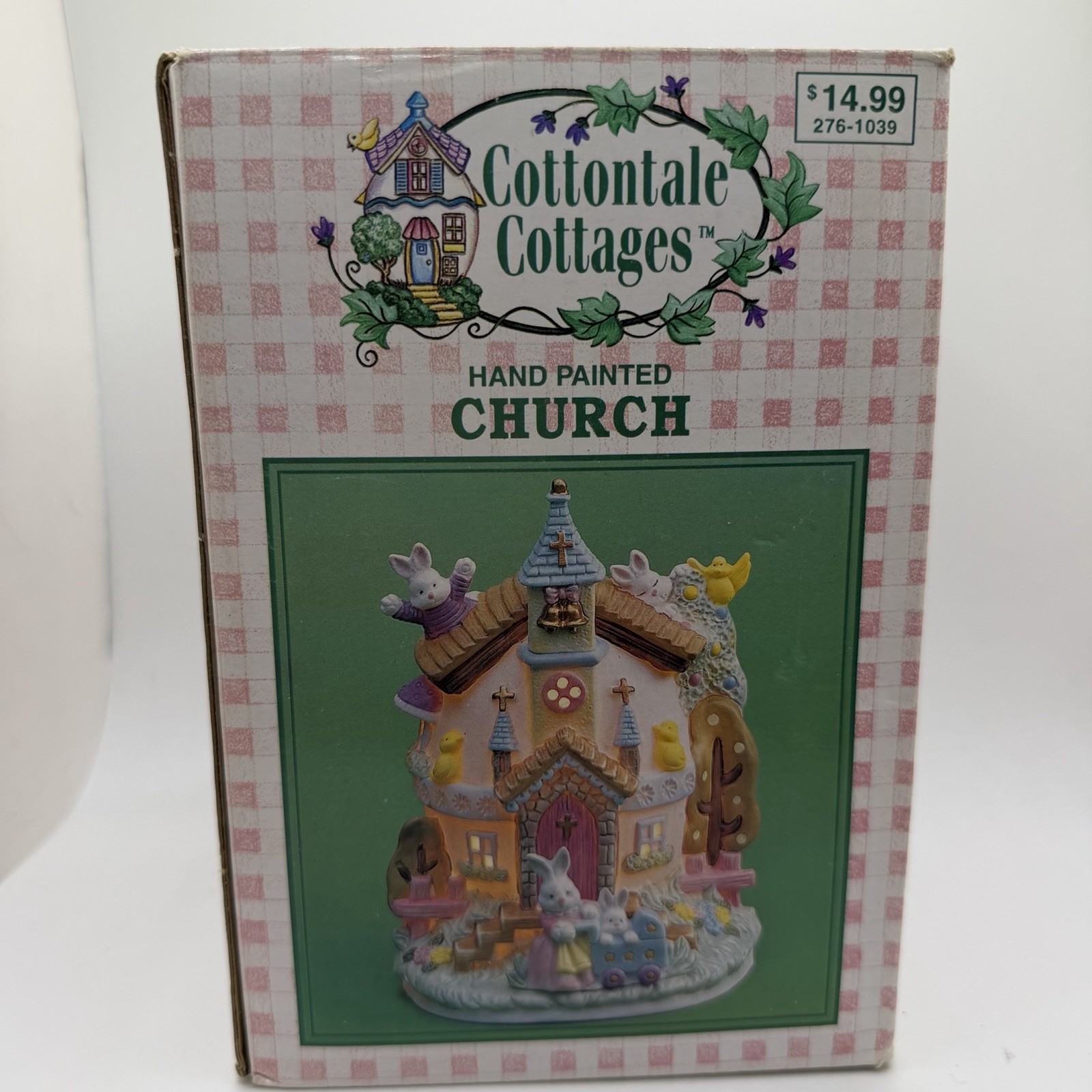 Vtg 1995 Cottontale Cottage Easter Village Lighted Church & Cord 276-1039