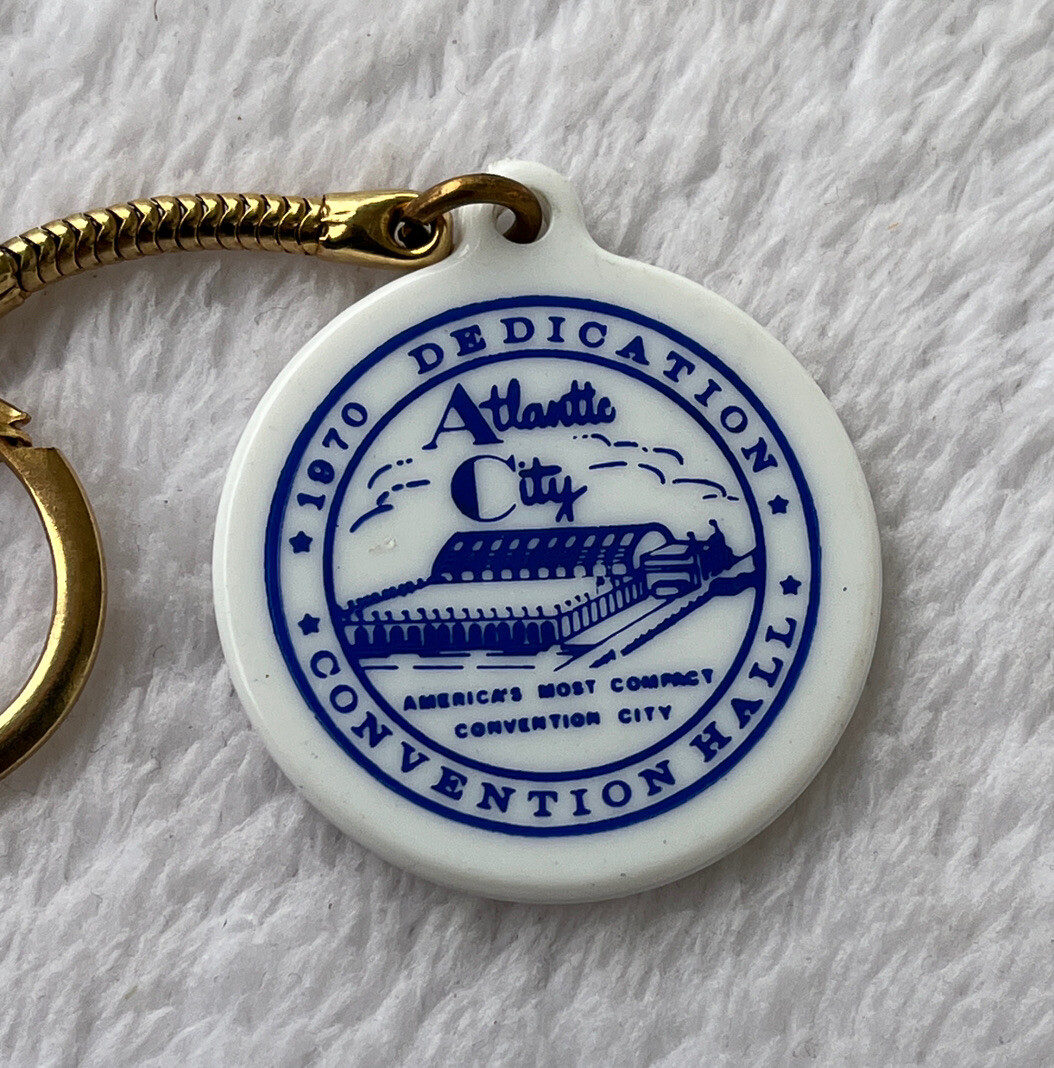 Atlantic City Convention Hall 1970 Dedication Keychain Fob Boardwalk New Jersey