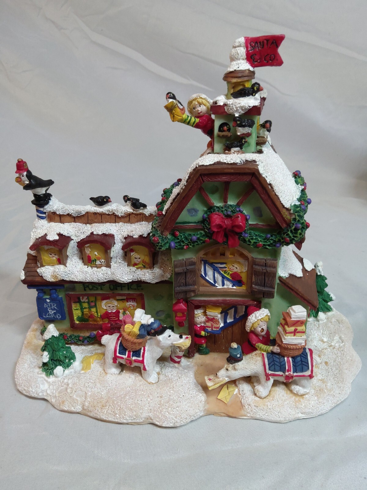 Arctic Circle Lighted Christmas Village With Carousel Tested And Working Nice
