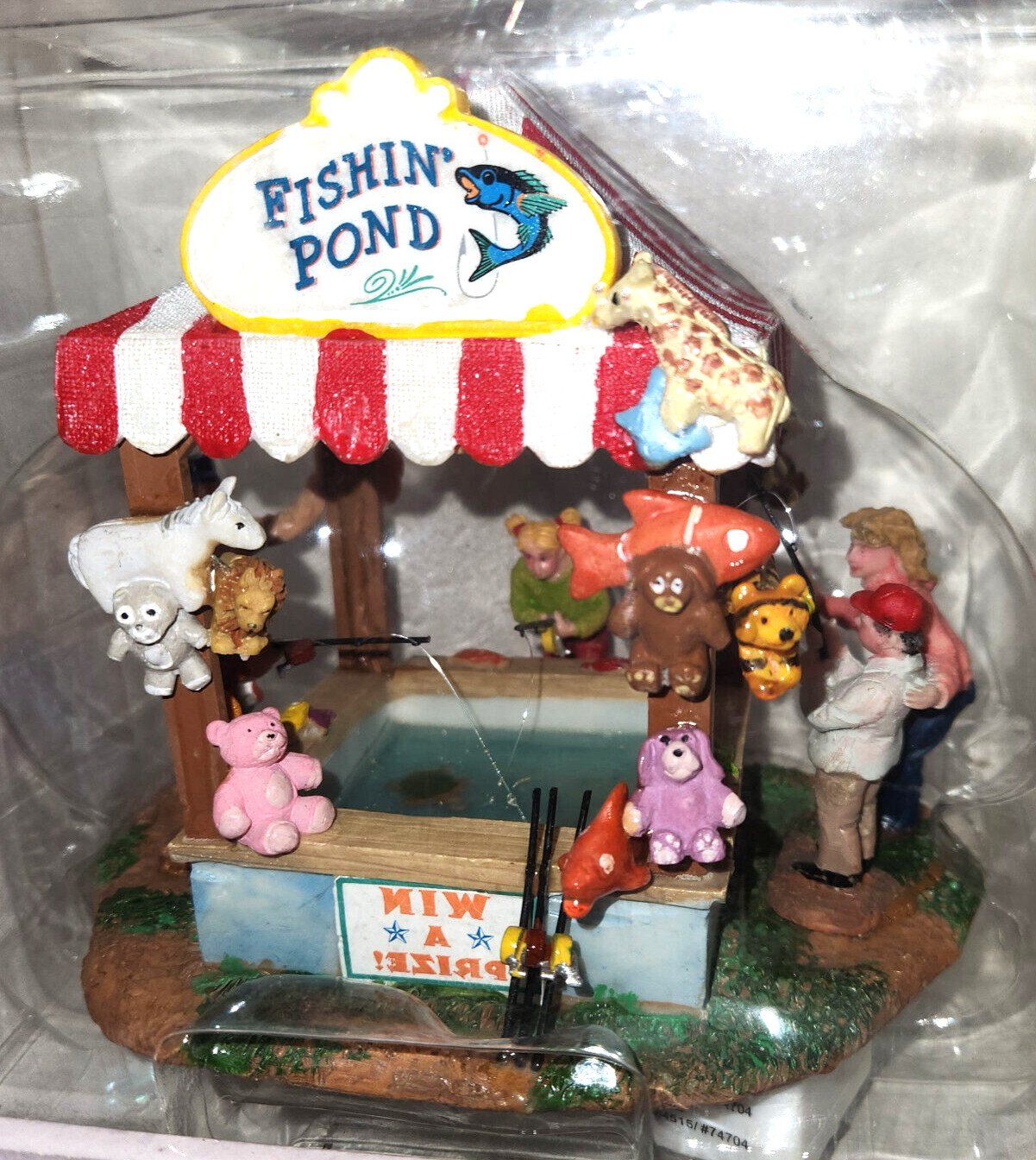 Lemax FISHIN’ Fishing POND Carnival Fair Circus Game Booth Lights Up #83685 NEW