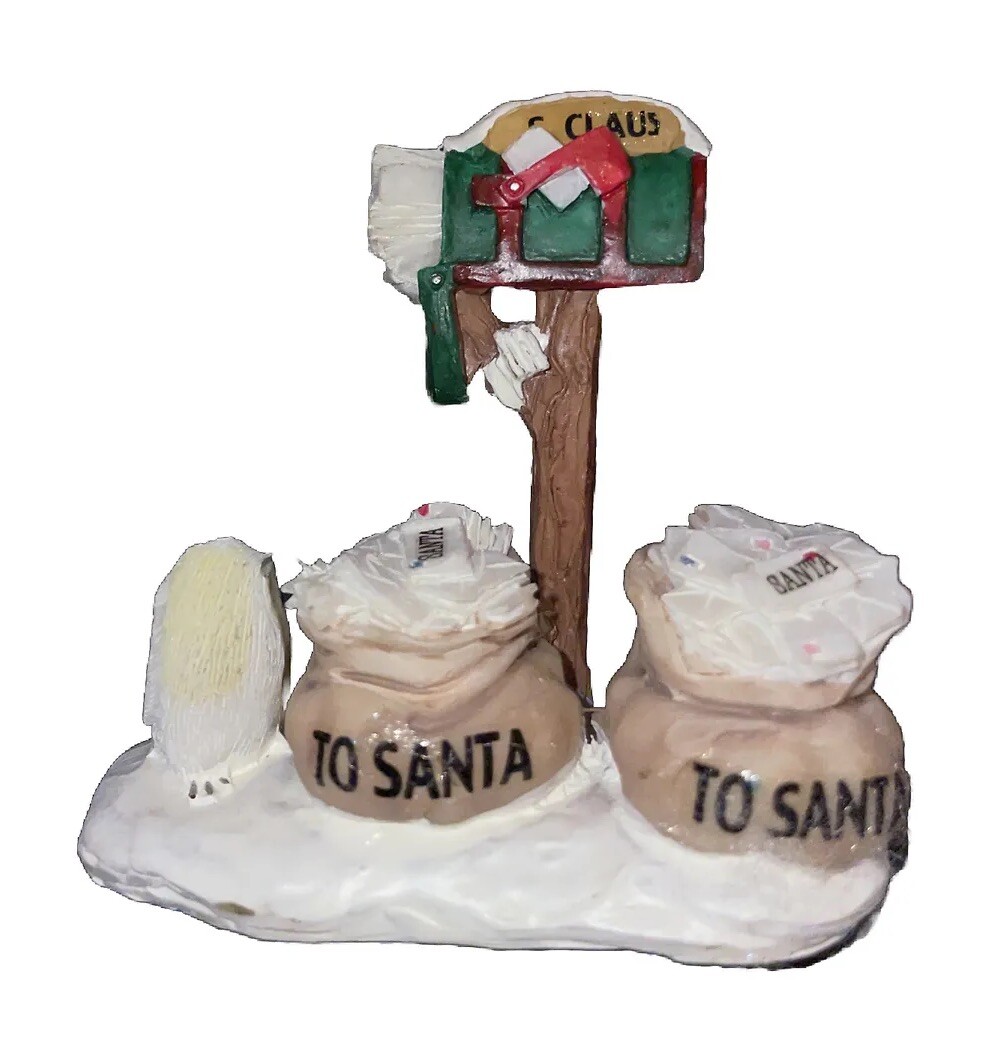 Lemax Christmas Village Town Santa’s Mailbox 64463 Penguin Bags Of Letters Mail