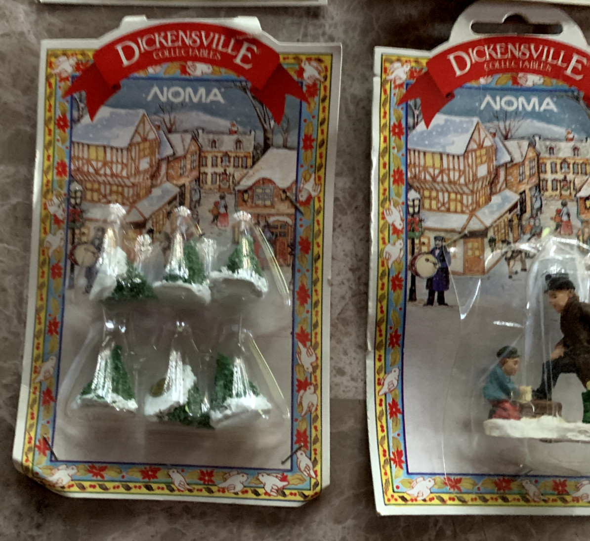 Dickensville Collectibles NOMA Christmas Village Miniature Figurines Lot of 9