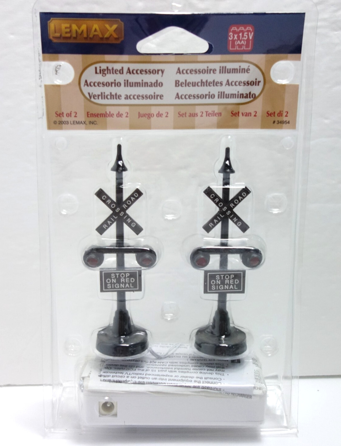Lemax Railroad Train Crossing Signals Lights Lighted Accessory New in Package