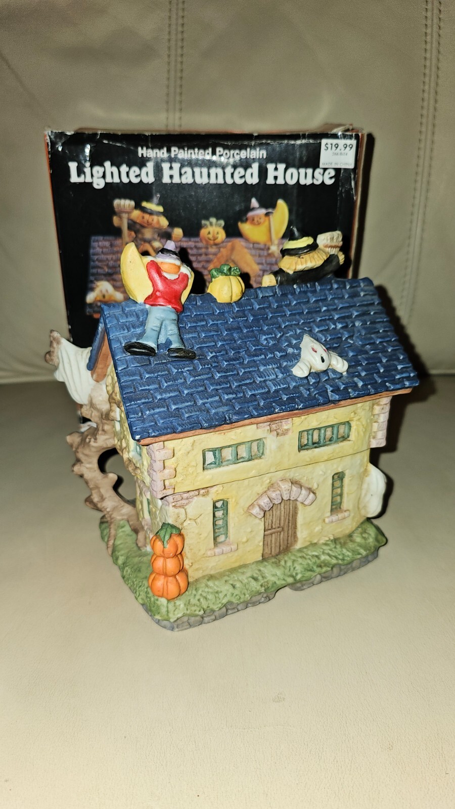 Vintage Halloween Goblin Manor Lighted Ceramic Haunted House 7.5″ Taiwan