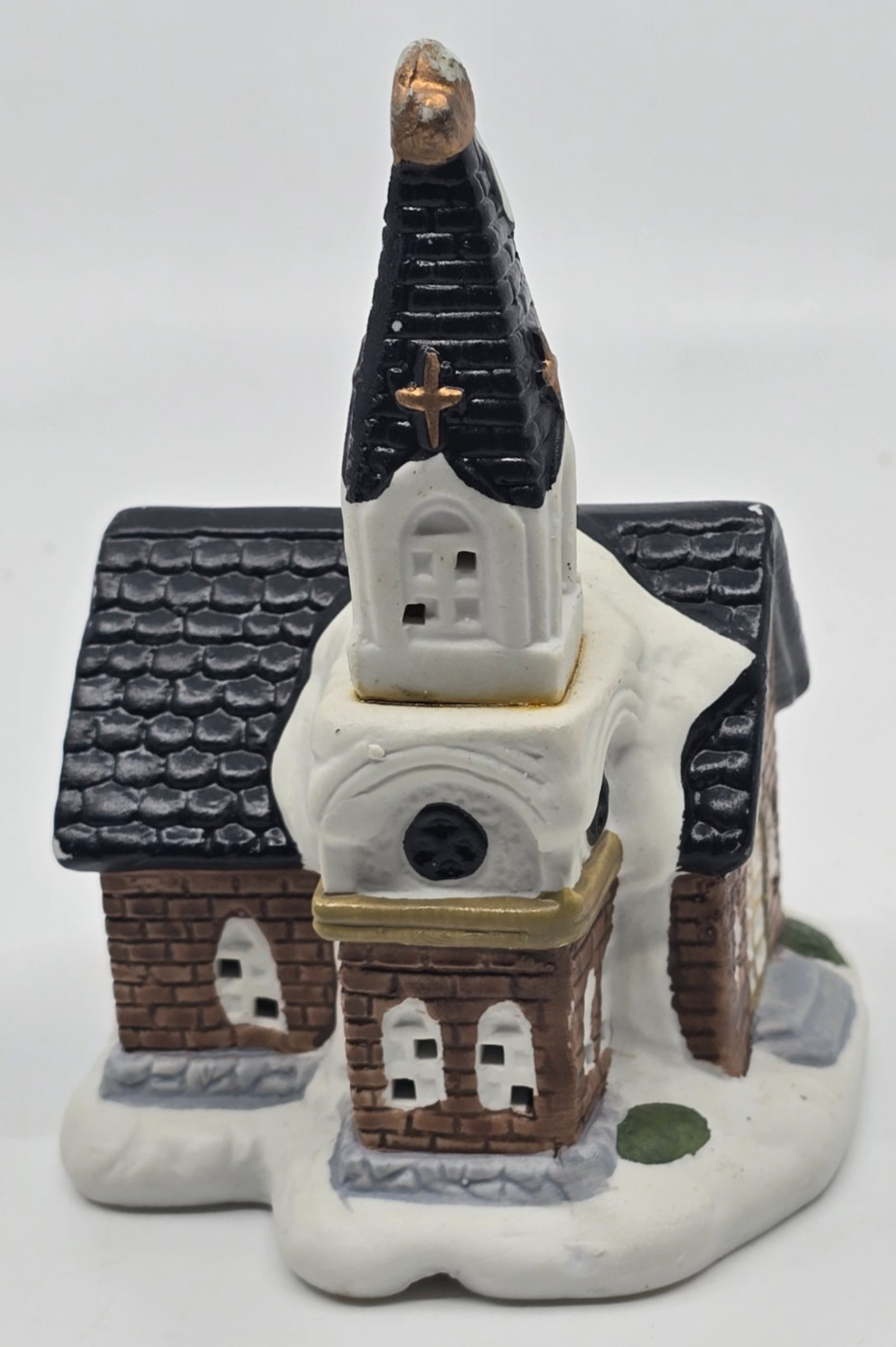 Vintage Christmas Village Church Tea Light Candle Holder Ceramic House Decor