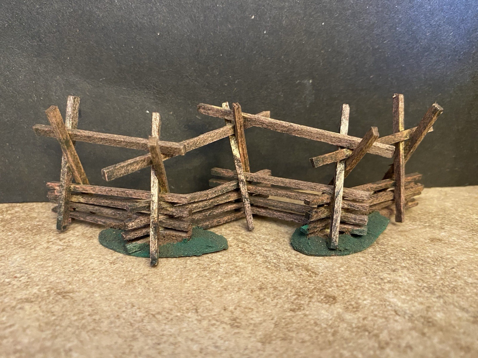 (2) Vintage Very Detailed Wooden Fence Sections for Scenery Accessories