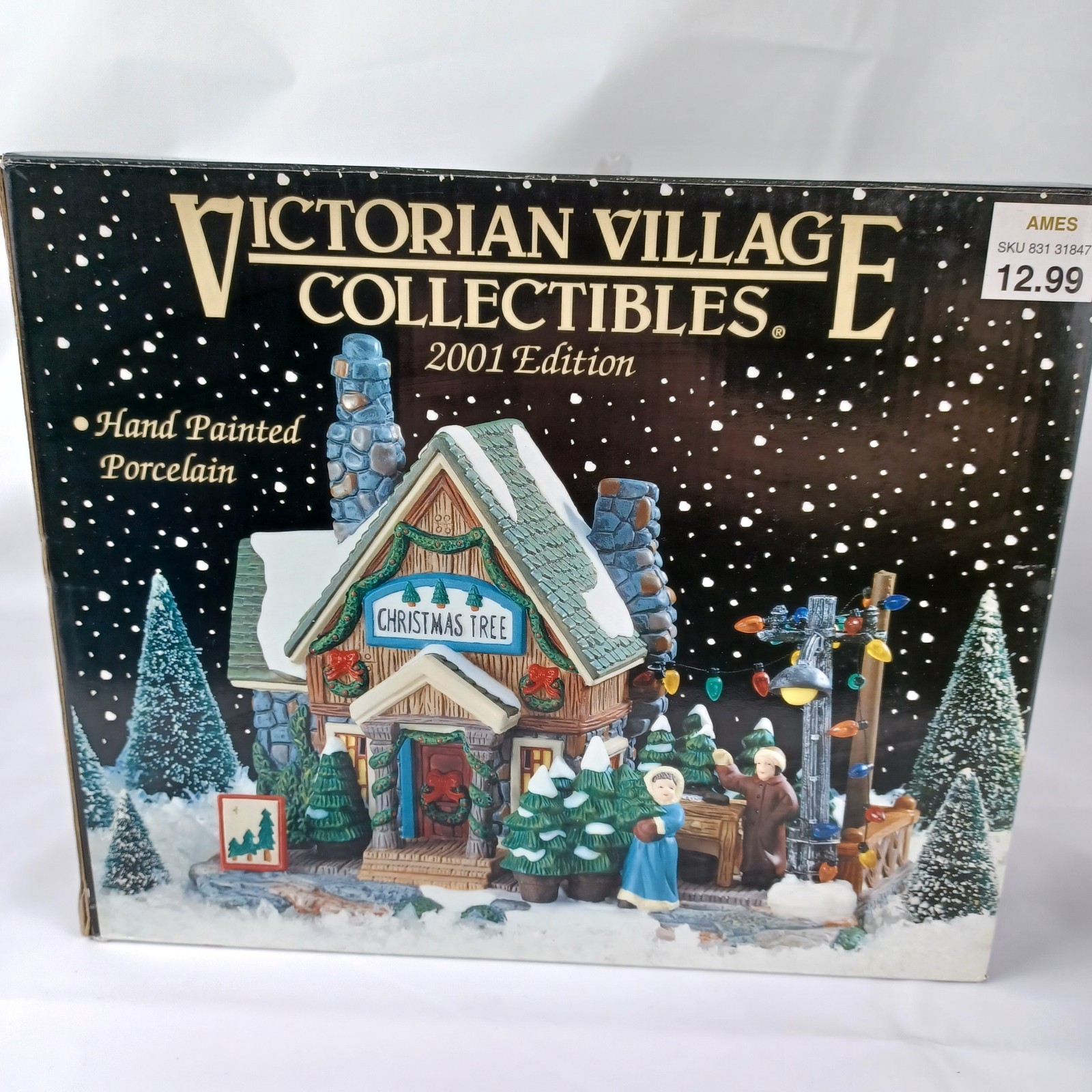 Victorian village collectibles 2001 Christmas Village Tree Seller Farm Stand