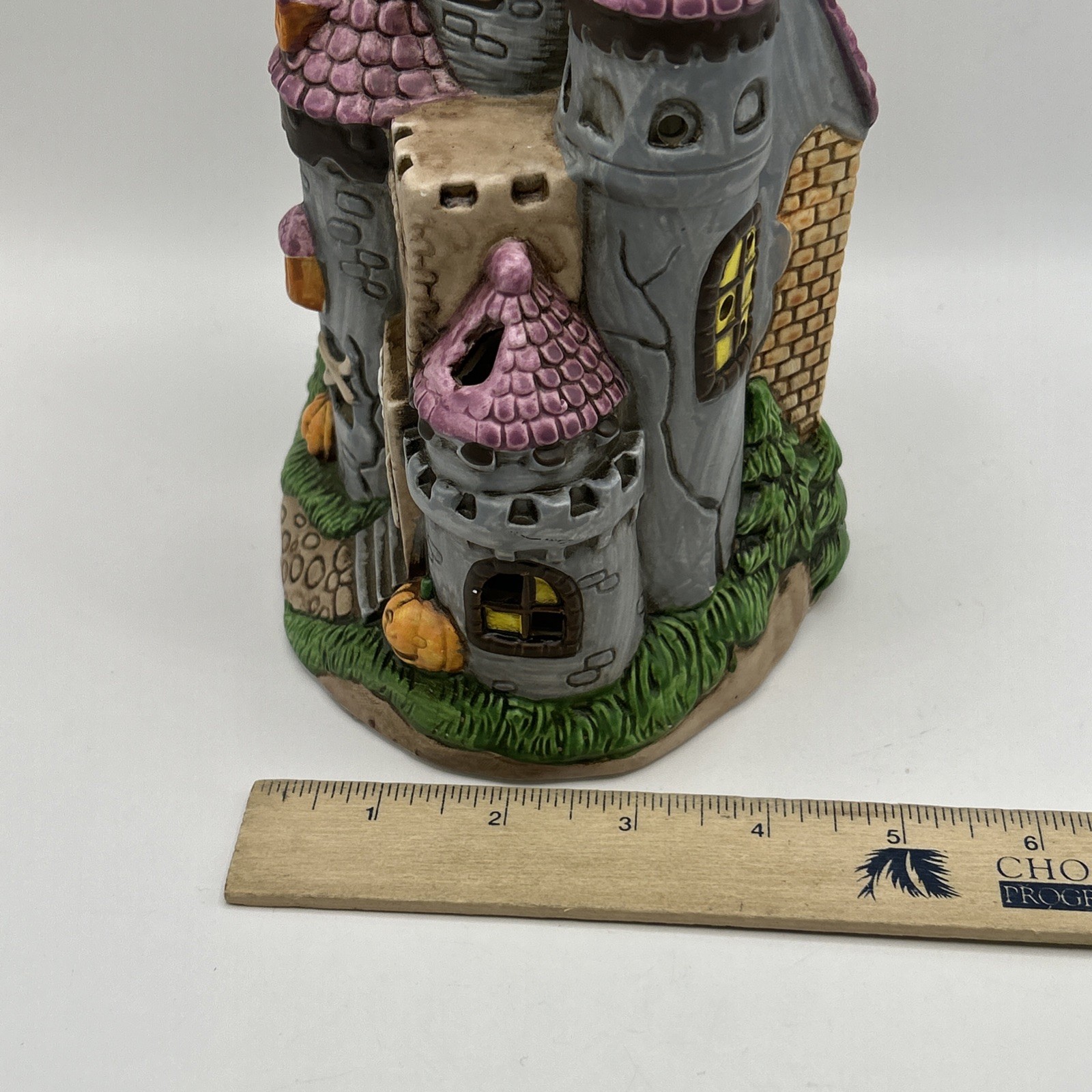 1989 Colonial Village Lefton China Haunted Castle Byron Wood Halloween Vintage