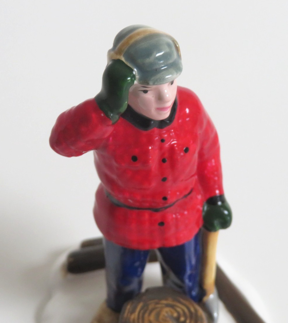 Vintage 1988 Dept 56 WOODSMAN Snow Village Figure MAN CUTTING WOOD Lumberjack