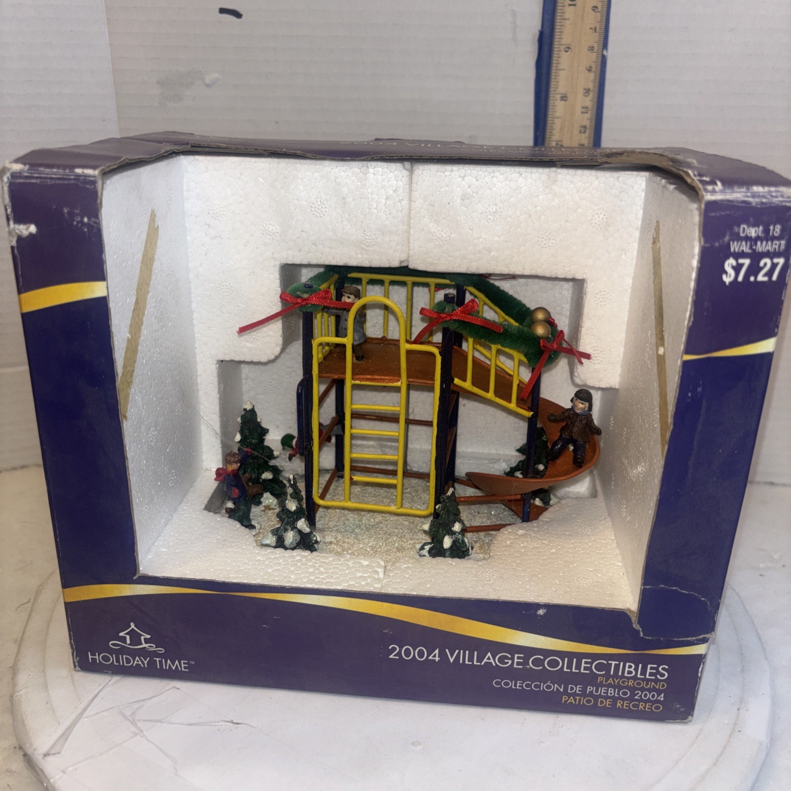 Holiday Time Christmas Village Park Avenue Townhouse Playground Park Collectible