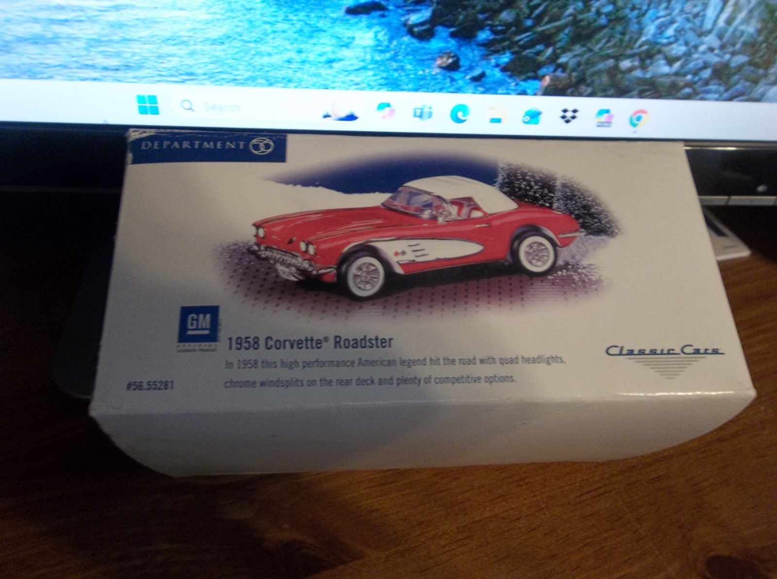 Dept 56 1958 Corvette Roadster Classic Cars Village “BRAND NEW” NRFB