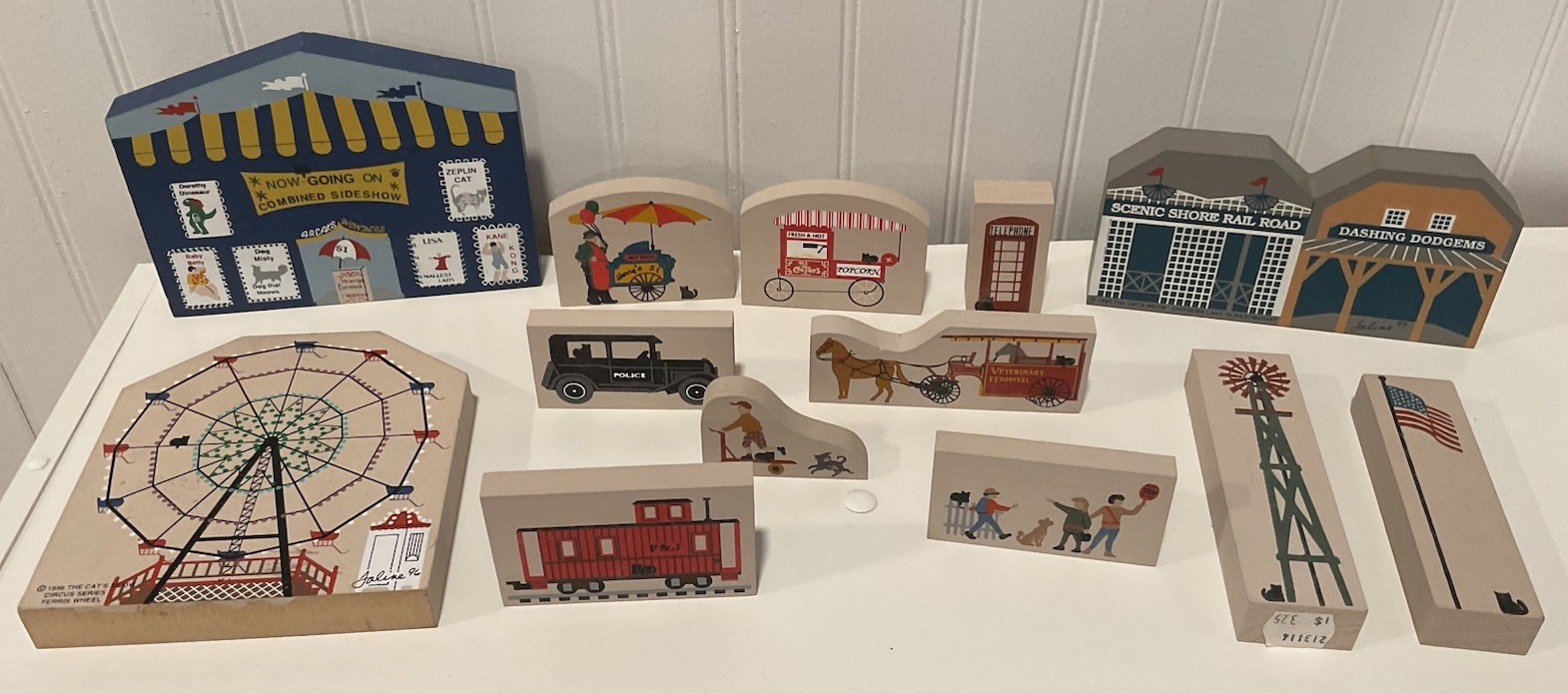 The Cat’s Meow Village By Faline Lot Of 13, Various Series Circus Chippewa Lake