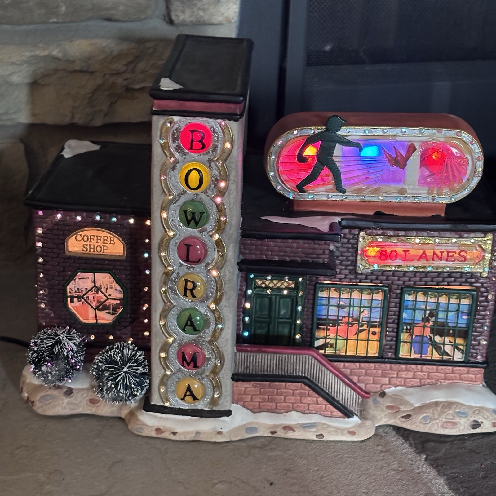 50s Style Fiber Optic Bowling Alley Village Set Decor “Bowlrama 80 Lanes”