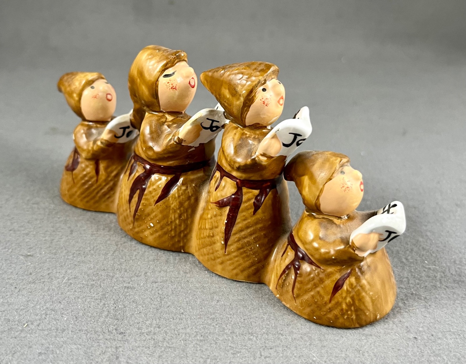 VTG Dept 56 Monks-A-Caroling Singing Choir Christmas Figurine Snow Village 1980s