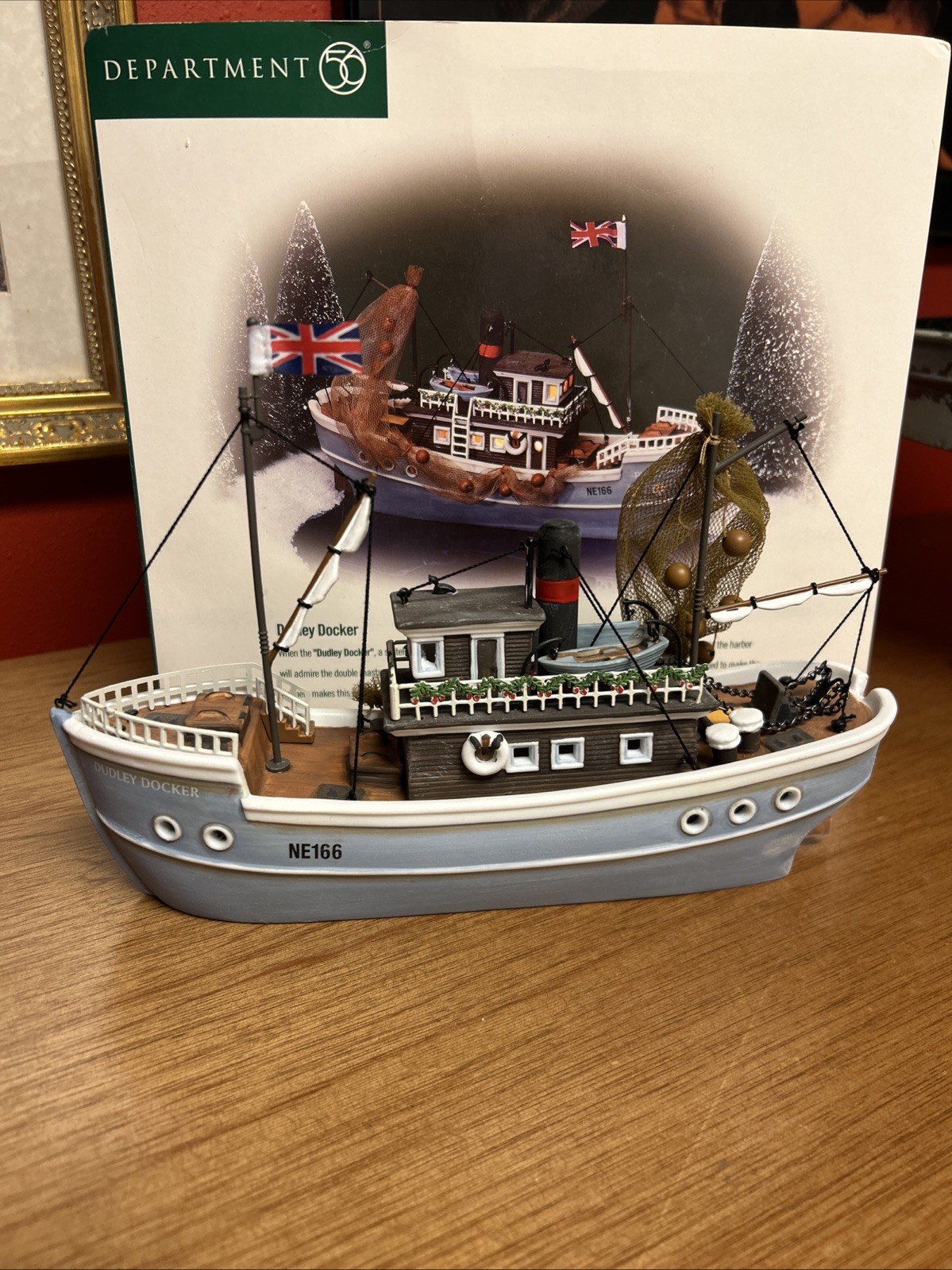 Dept 56 Dudley Docker 58353 Fishing Ship Dickens Village Boat Christmas NEW