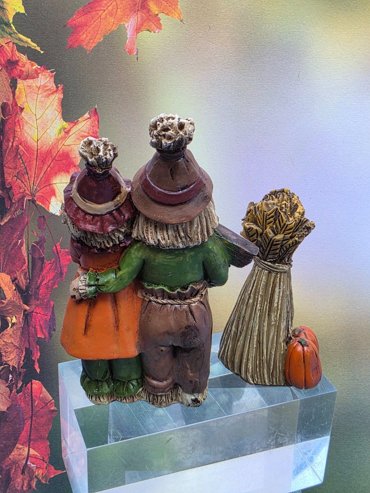 LOT OF 8 VINTAGE FALL THANKSGIVING VILLAGE FIGURINES FIGURES TRUCK TURKEY FOX