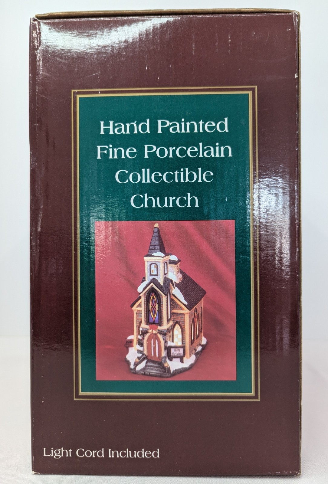 Fine Porcelain Village Collectible Lighted Church Hand Painted Item #TPH-127