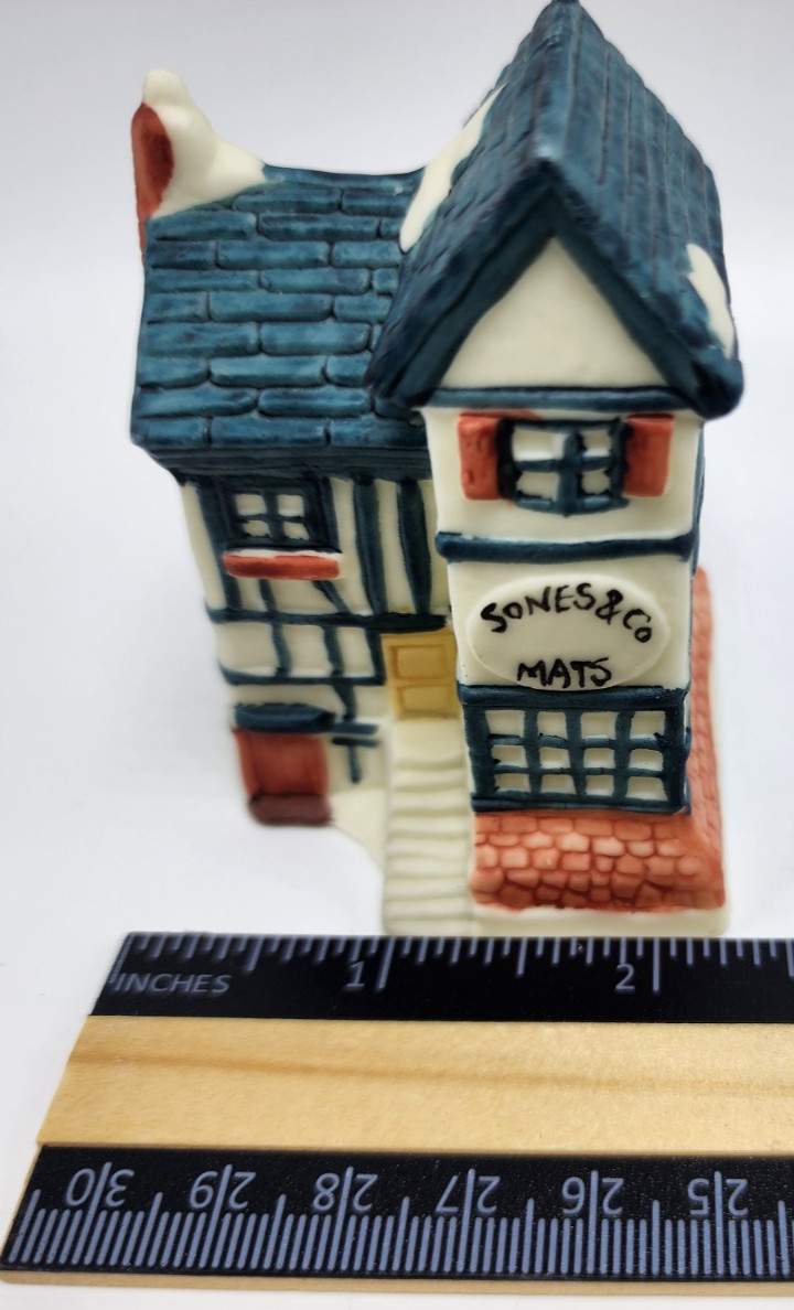 Ceramic Christmas Village Painted Multicolor Miniatures & Trees (Set of 12)