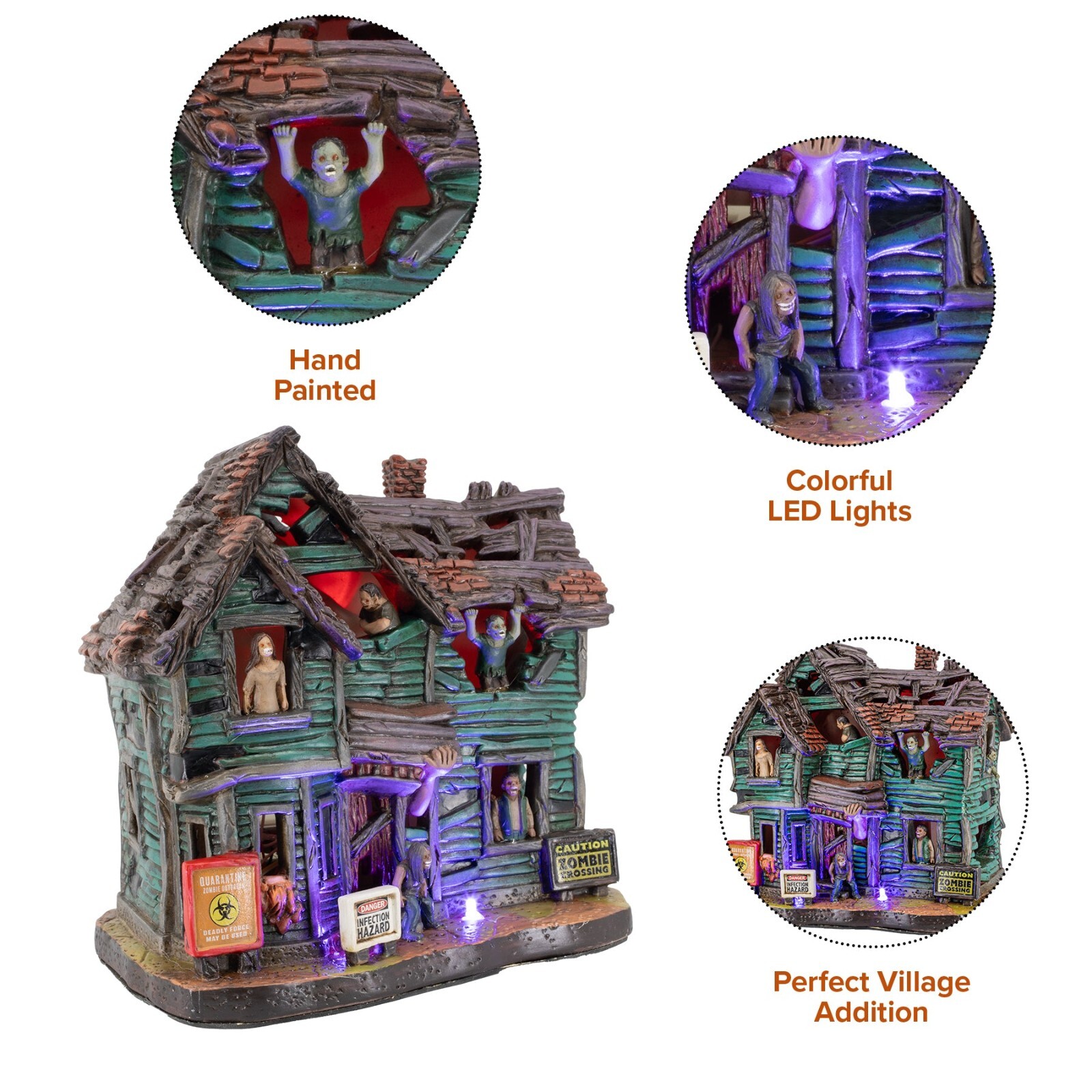 FG Square – Flesh Eater’s Refuge Zombie Theme Halloween Village 7″ x 5″ x 7″