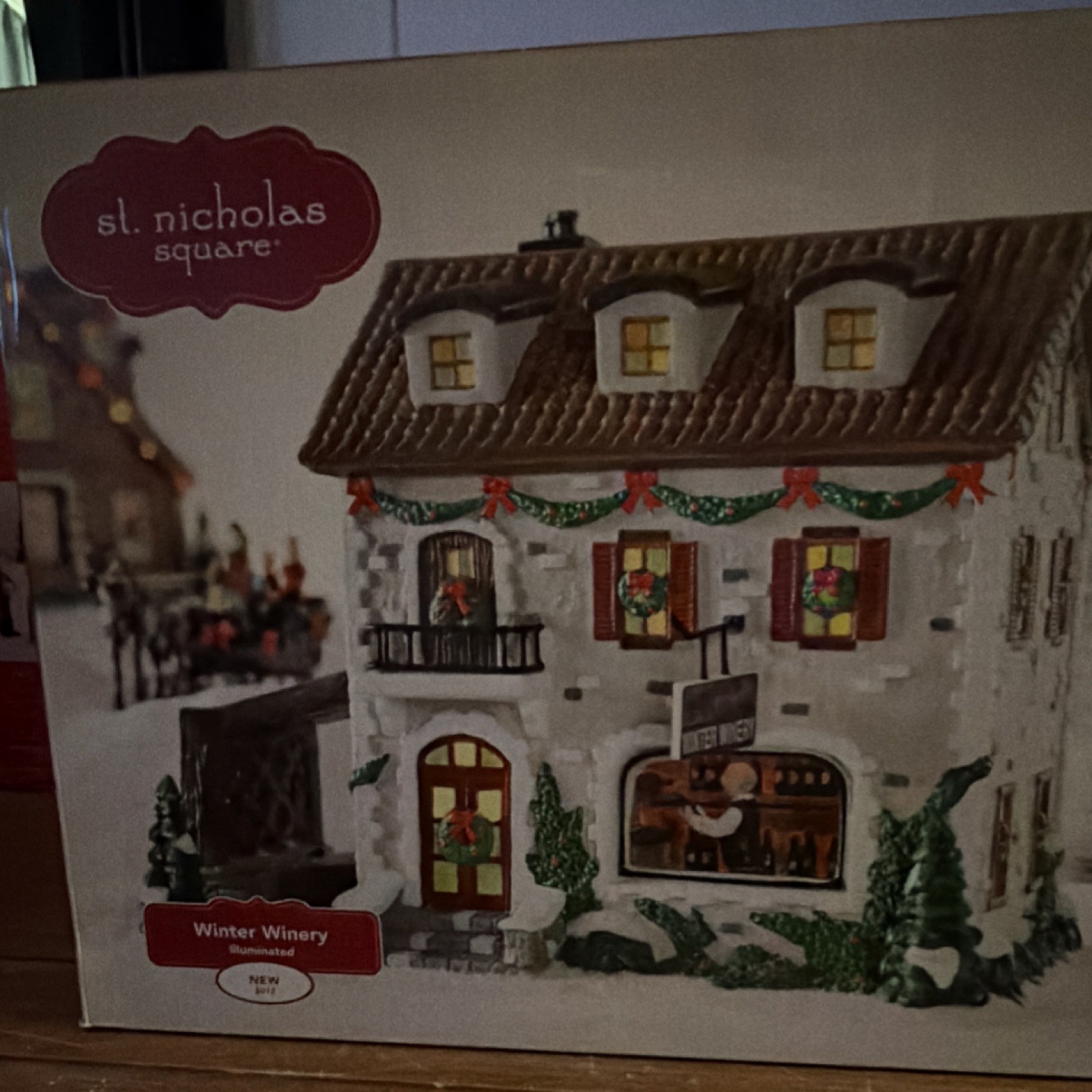 St. Nicholas Square Village Collection Winter Winery House Illuminated Boxed