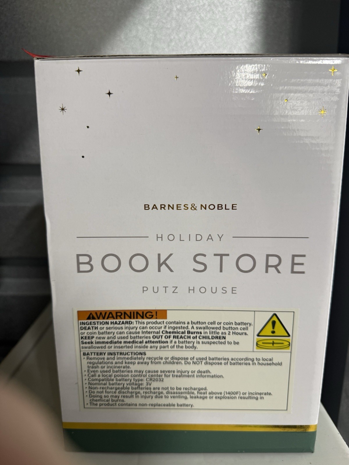 Barnes and Noble Lighted Large Christmas Putz Book Store House NIB