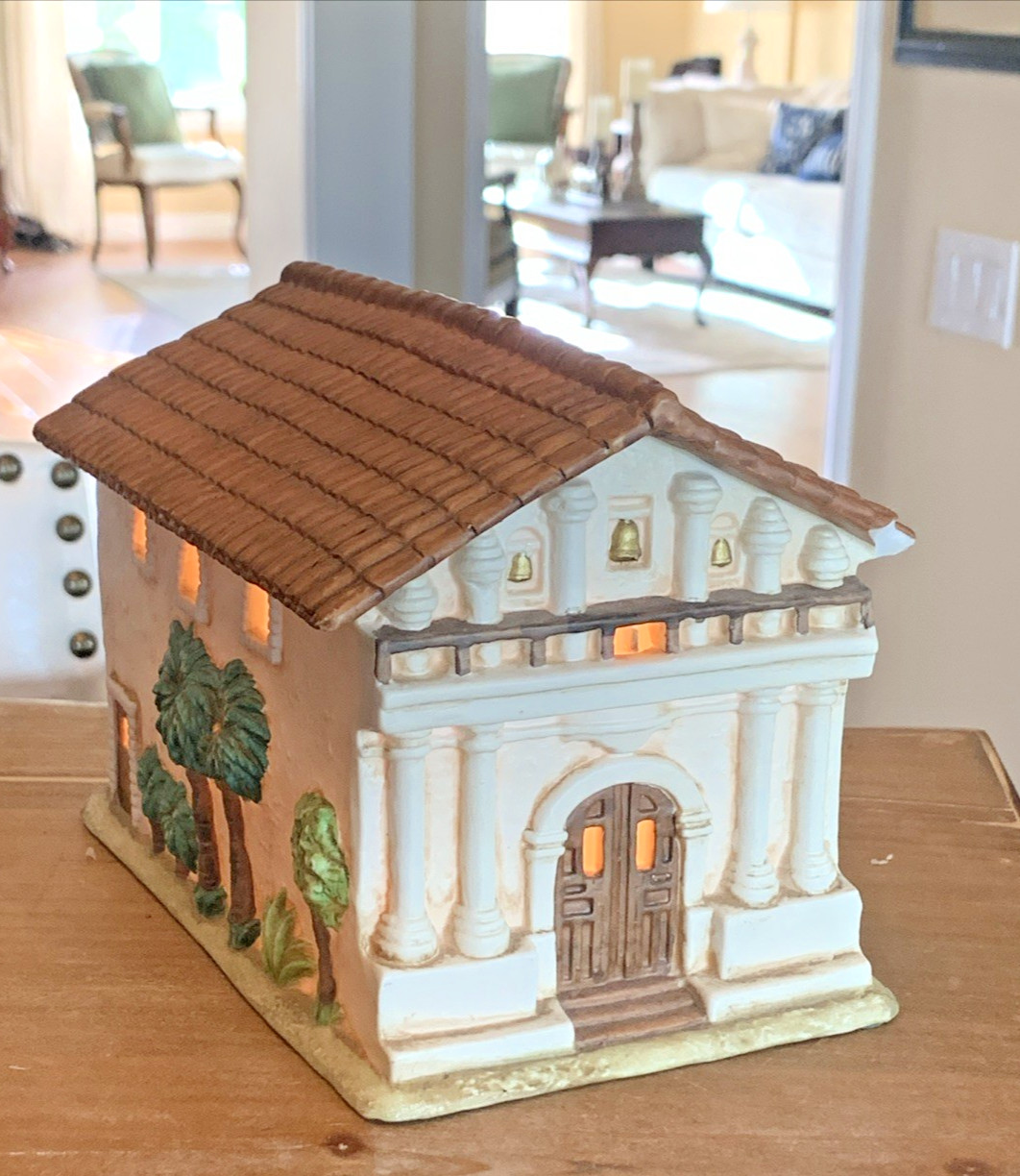 Vintage Porcelain Replica Lighted Church California Mission San Francisco READ!