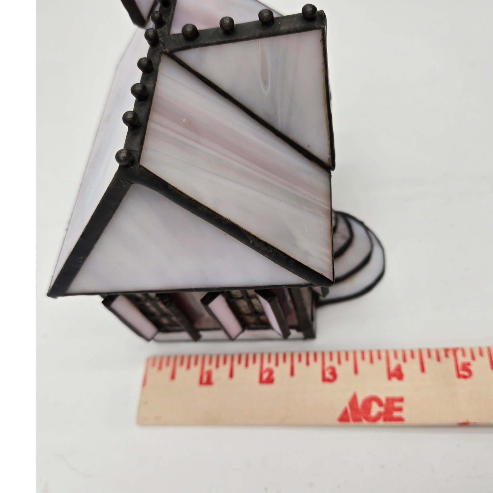 Bill Job Vitreville Candy Makers Cottage SH61A Stained Glass House 1993 Lighted