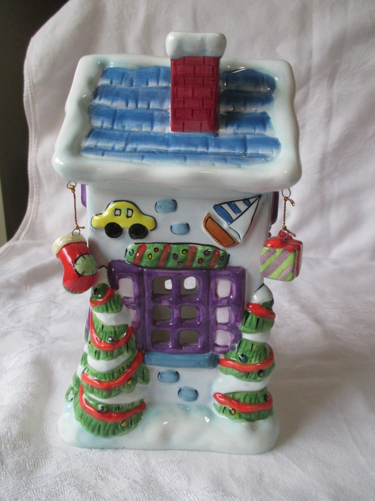 Elements TOY SHOP Christmas Tea-Light CANDLE HOLDER~Holiday Village~Ceramic
